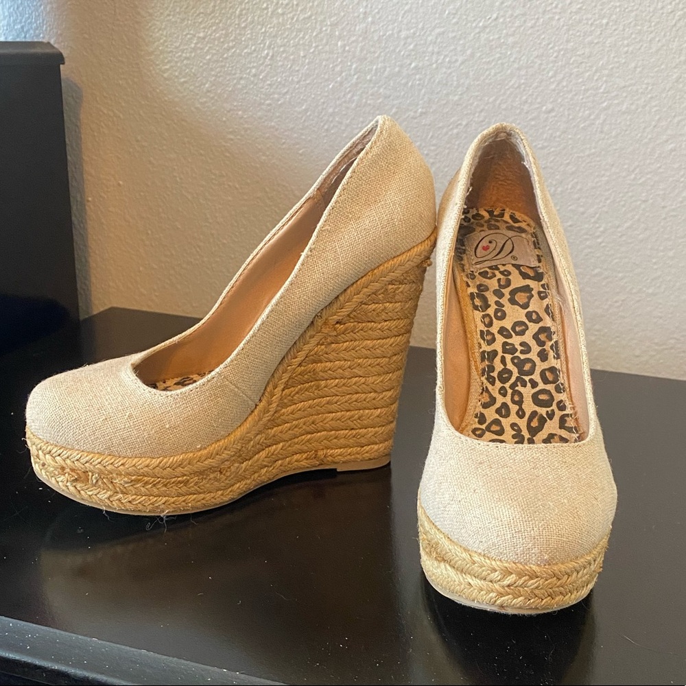 Size 6 canvas/rope wedges worn once